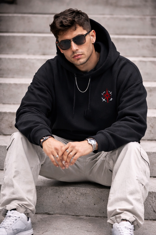 CRIMSON ECLIPSE OVERSIZED HOODIE